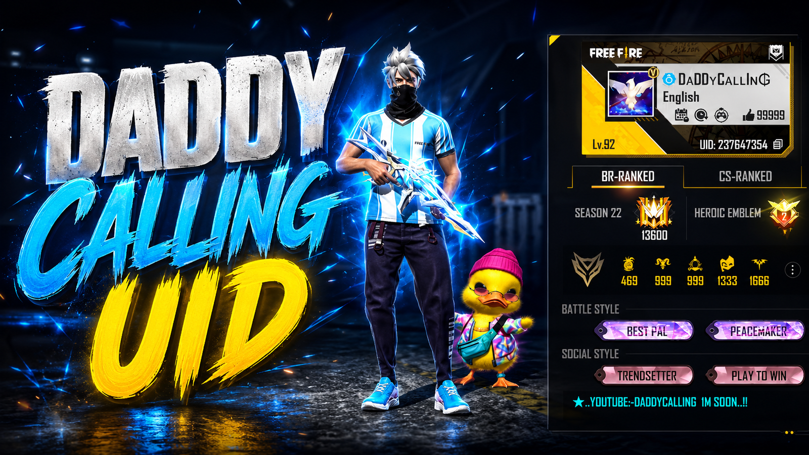 Daddy Calling UID 2026: Free Fire Stats, Profile & YouTube Success